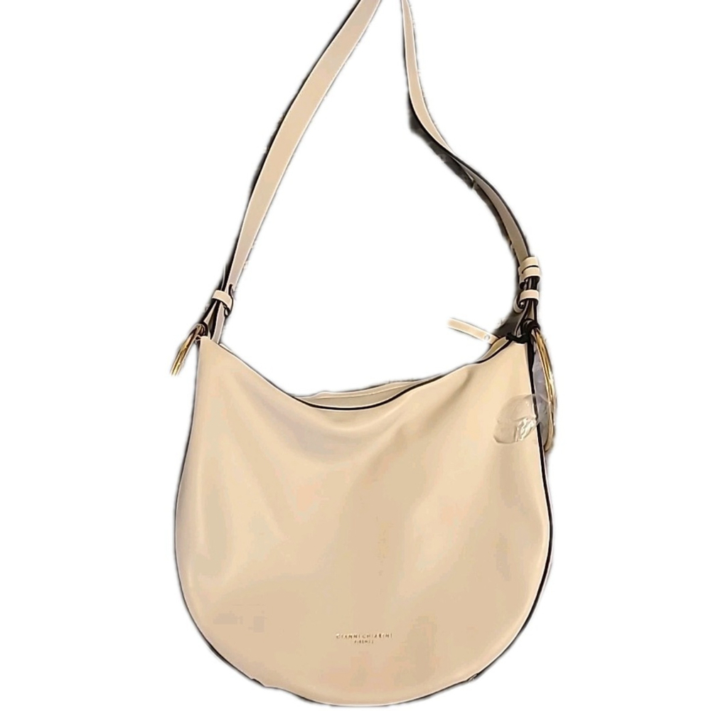 Gianni Chiarini Italian Made White Genuine Leather Slouchy Hobo Bag New W/ Tags